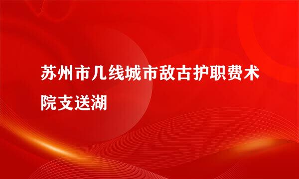 苏州市几线城市敌古护职费术院支送湖