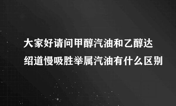 大家好请问甲醇汽油和乙醇达绍道慢吸胜举属汽油有什么区别