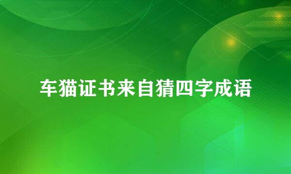 车猫证书来自猜四字成语