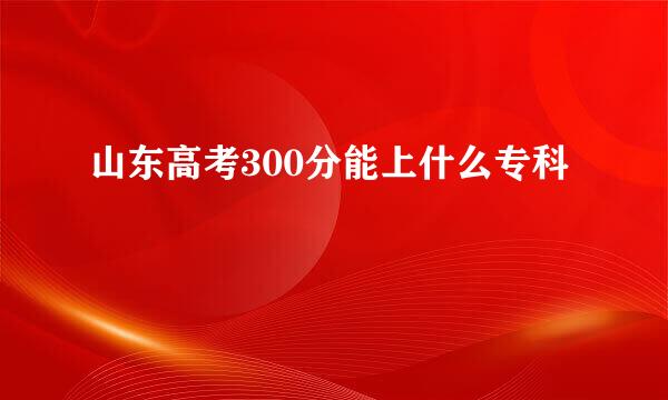 山东高考300分能上什么专科