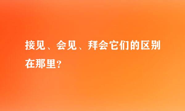 接见、会见、拜会它们的区别在那里？