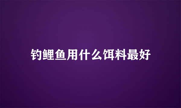 钓鲤鱼用什么饵料最好