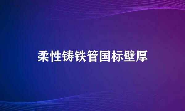 柔性铸铁管国标壁厚