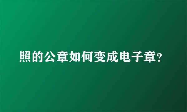 照的公章如何变成电子章？