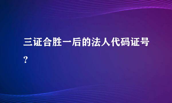 三证合胜一后的法人代码证号？