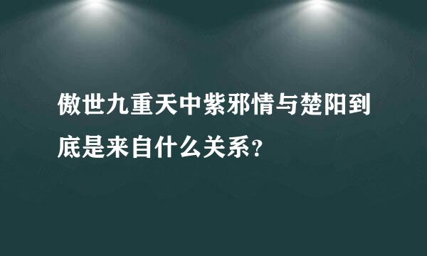 傲世九重天中紫邪情与楚阳到底是来自什么关系？