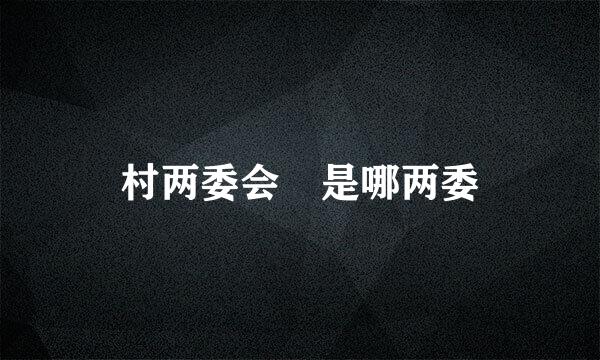 村两委会 是哪两委