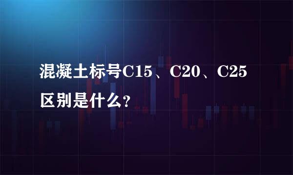 混凝土标号C15、C20、C25区别是什么？