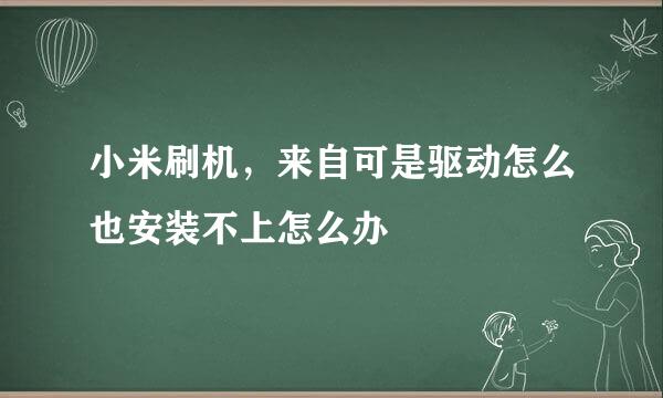 小米刷机，来自可是驱动怎么也安装不上怎么办