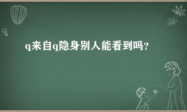 q来自q隐身别人能看到吗？