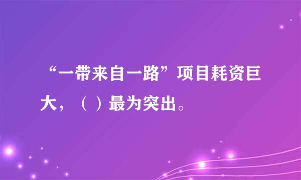 “一带来自一路”项目耗资巨大，（）最为突出。