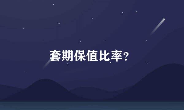 套期保值比率？