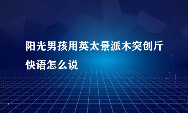 阳光男孩用英太景派木突创斤快语怎么说