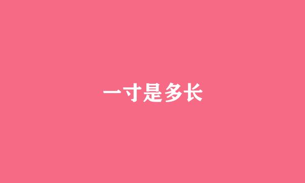 一寸是多长