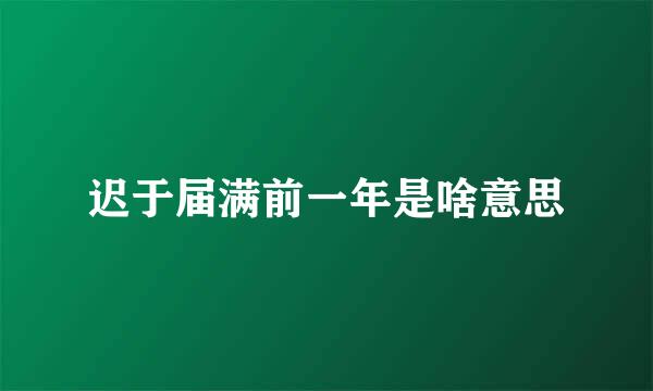 迟于届满前一年是啥意思