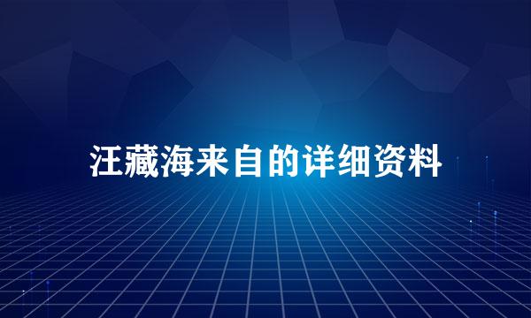 汪藏海来自的详细资料