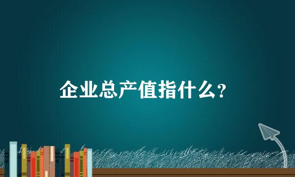 企业总产值指什么？