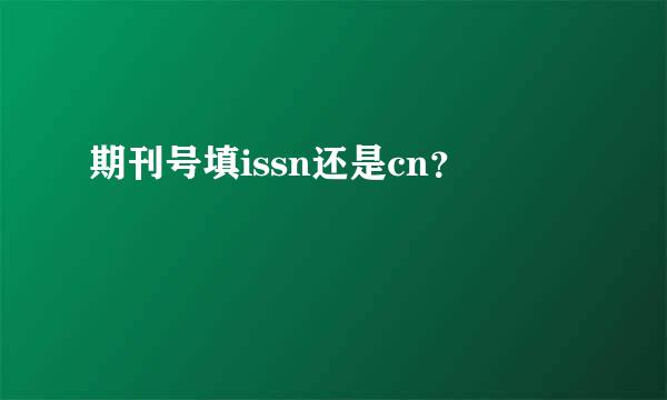 期刊号填issn还是cn？