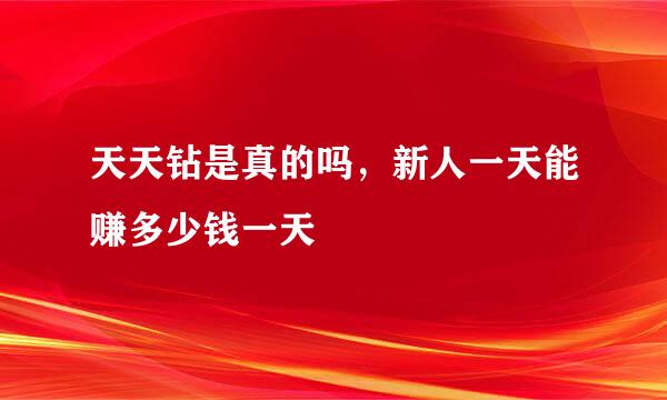 天天钻是真的吗，新人一天能赚多少钱一天