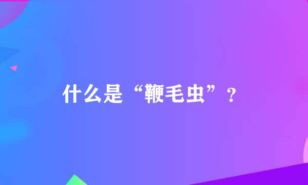 什么是“鞭毛虫”？