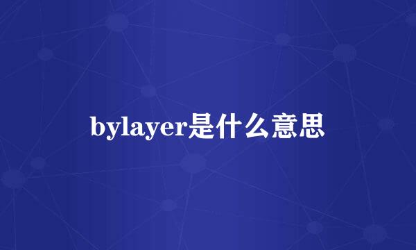 bylayer是什么意思