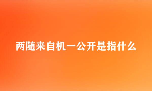 两随来自机一公开是指什么