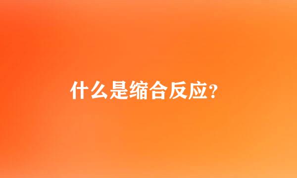 什么是缩合反应？