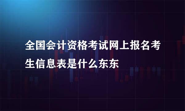 全国会计资格考试网上报名考生信息表是什么东东