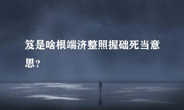 笈是啥根端济整照握础死当意思？