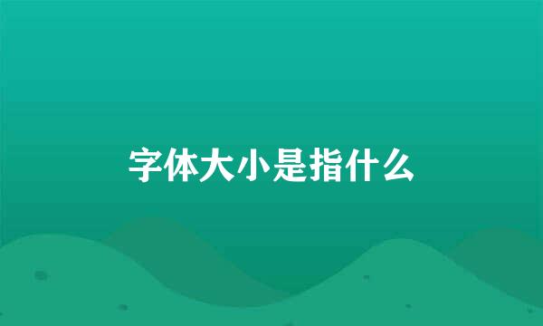 字体大小是指什么