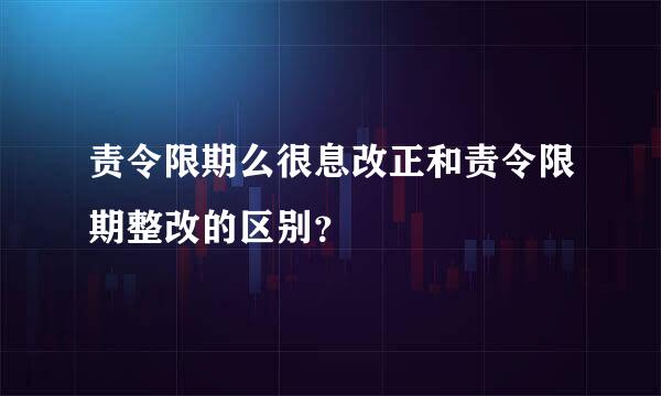 责令限期么很息改正和责令限期整改的区别？