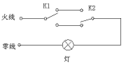 两个开关怎样控制一个电灯，求电路图