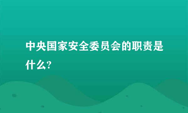 中央国家安全委员会的职责是什么?