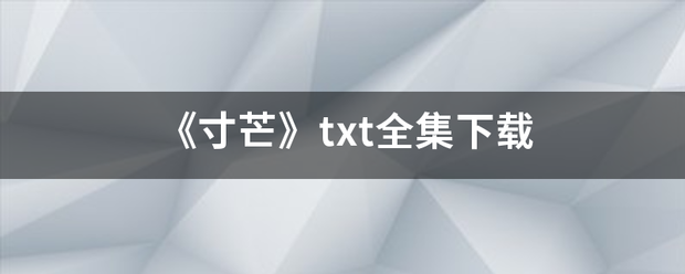 《寸芒》txt全集下载