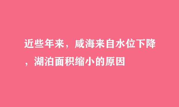 近些年来，咸海来自水位下降，湖泊面积缩小的原因