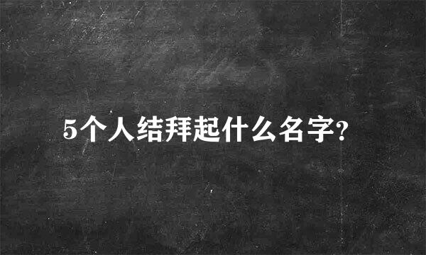 5个人结拜起什么名字？