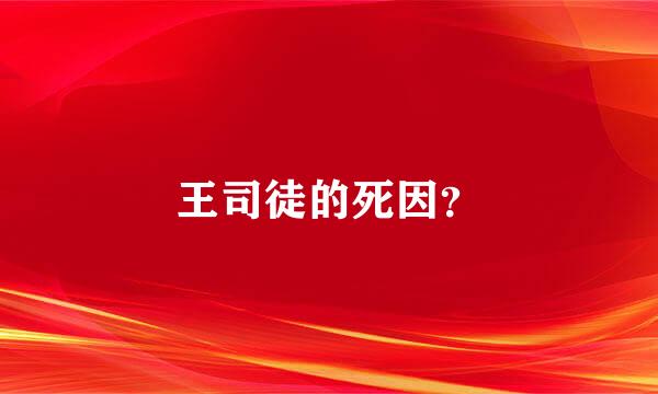 王司徒的死因？