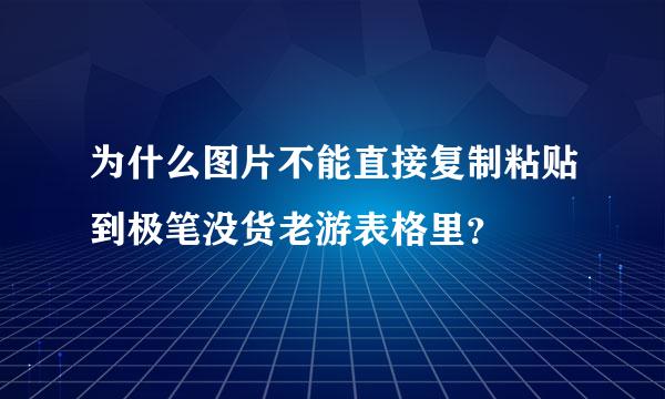 为什么图片不能直接复制粘贴到极笔没货老游表格里？