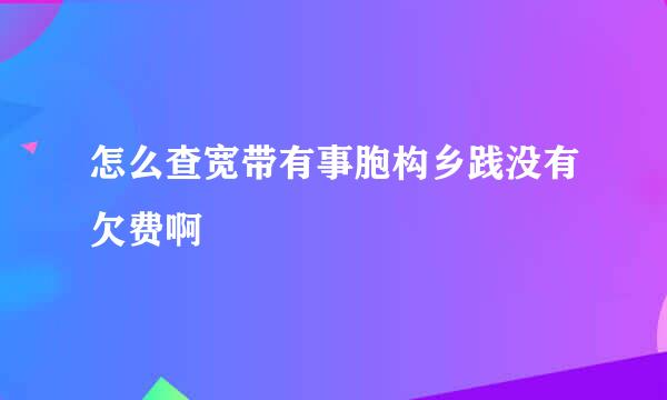 怎么查宽带有事胞构乡践没有欠费啊