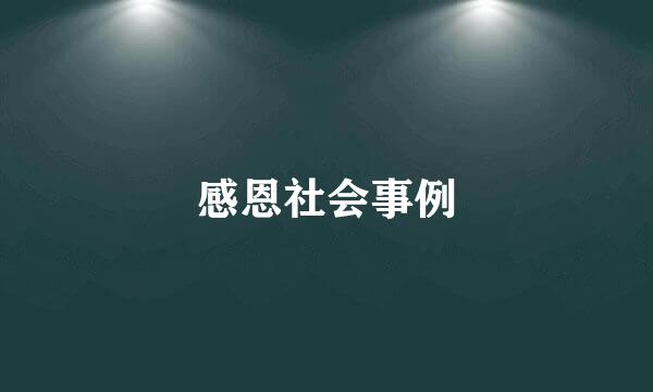 感恩社会事例