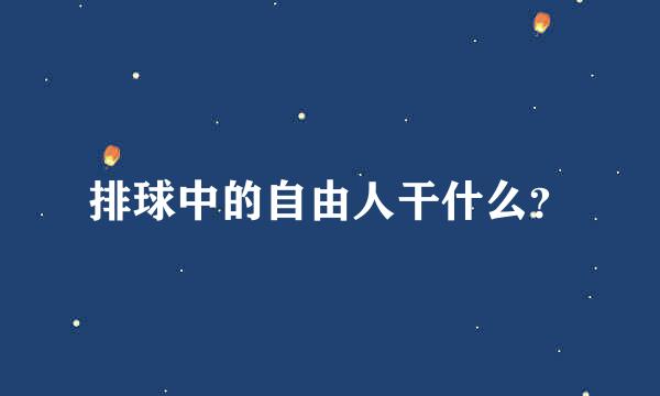 排球中的自由人干什么？