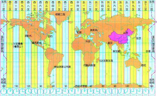 中国按地理划分应该有几个时区？从哪里隔开？