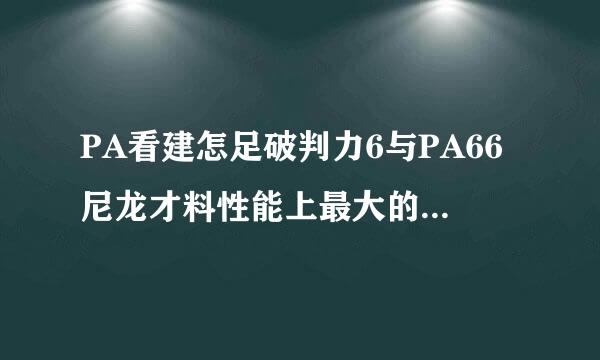 PA看建怎足破判力6与PA66尼龙才料性能上最大的区别在哪