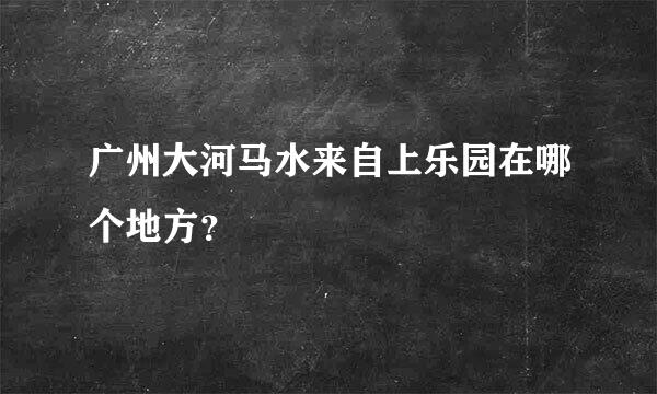 广州大河马水来自上乐园在哪个地方？