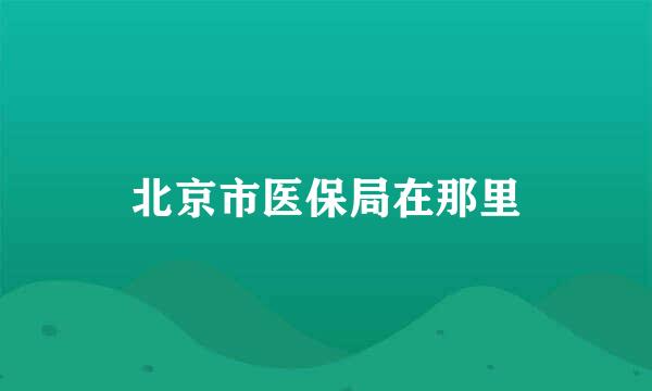 北京市医保局在那里