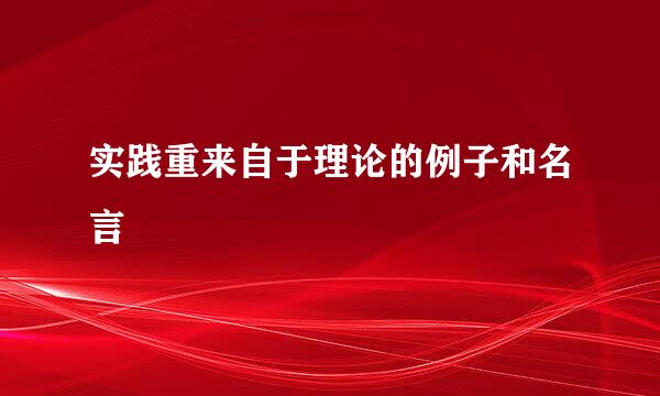 实践重来自于理论的例子和名言