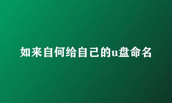 如来自何给自己的u盘命名