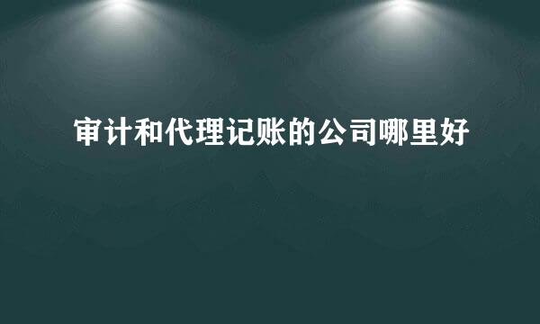 审计和代理记账的公司哪里好