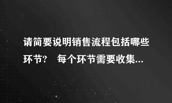 请简要说明销售流程包括哪些环节? 每个环节需要收集那些信息?