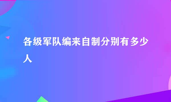 各级军队编来自制分别有多少人